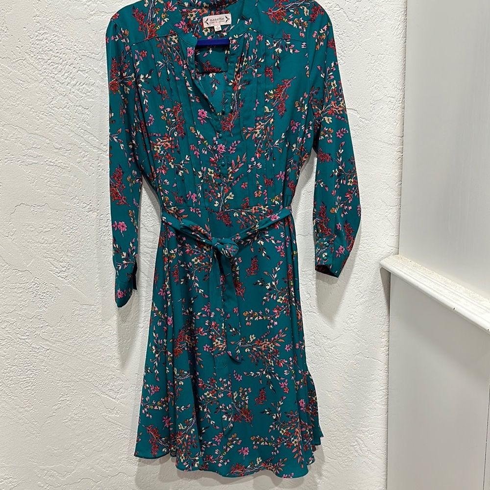 Nanette Lepore Multicolored Mandarin Collar Midi Dress  (size 8)